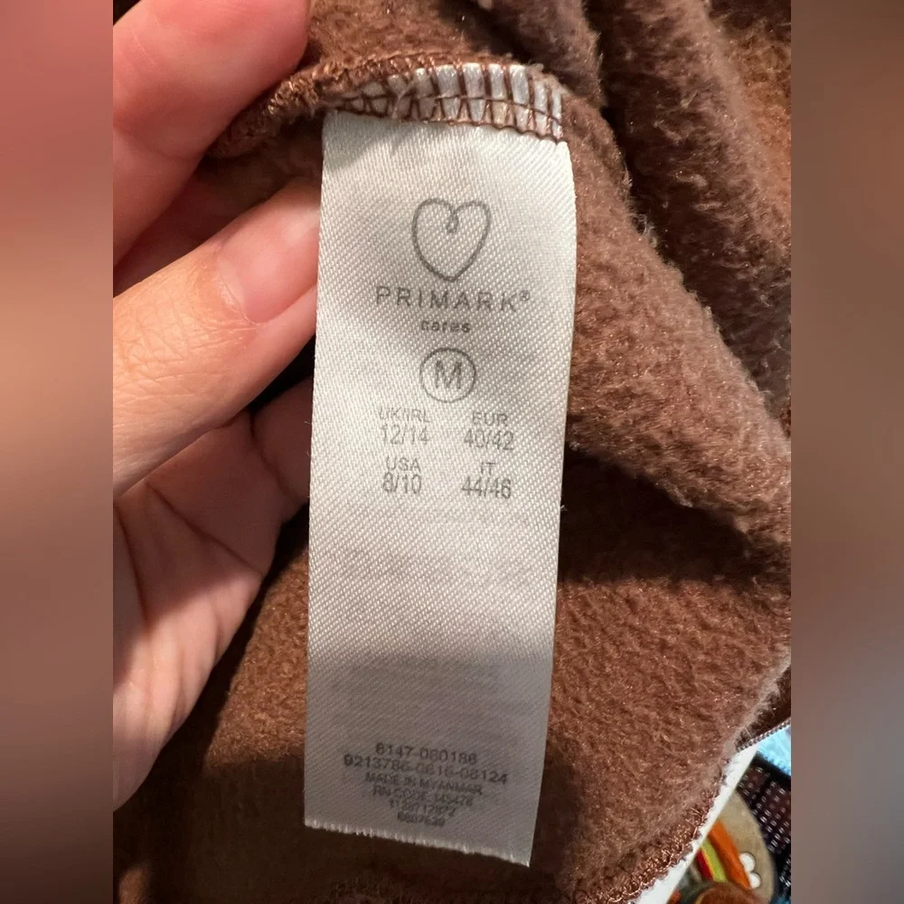 Primark Brown Zip Up Hoodie Size Medium - Picture 5 of 9